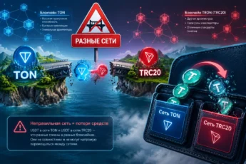 USDT теряется при попытке перевода между разными блокчейн-сетями TON и TRC20.